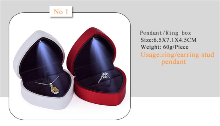 Heart Shaped Ring Box with LED Light