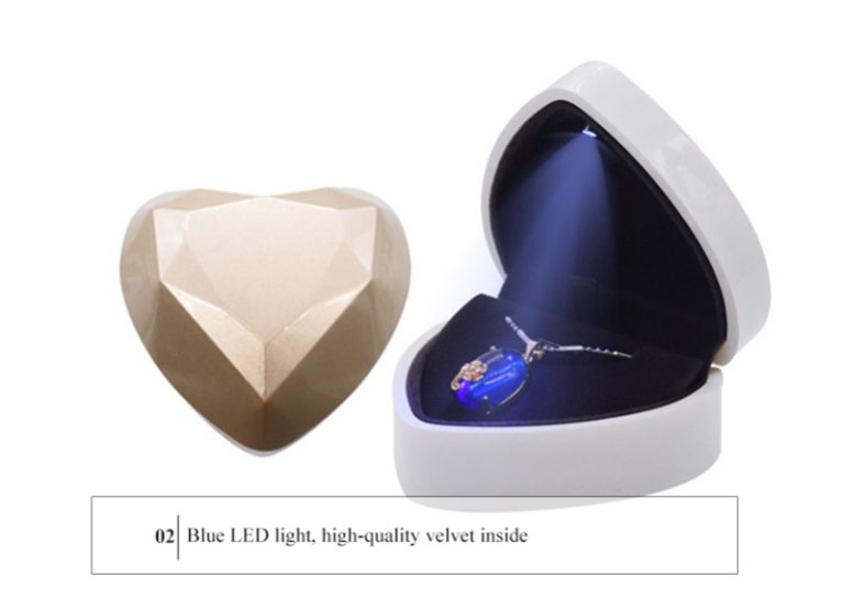 Heart Shaped Ring Box with LED Light