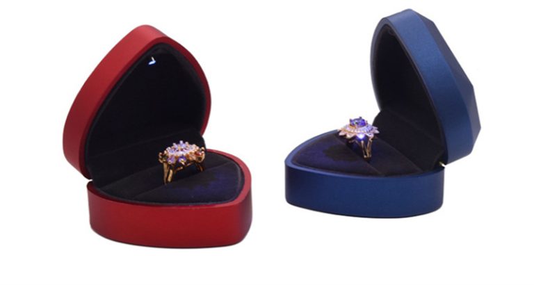 Heart Shaped Ring Box with LED Light