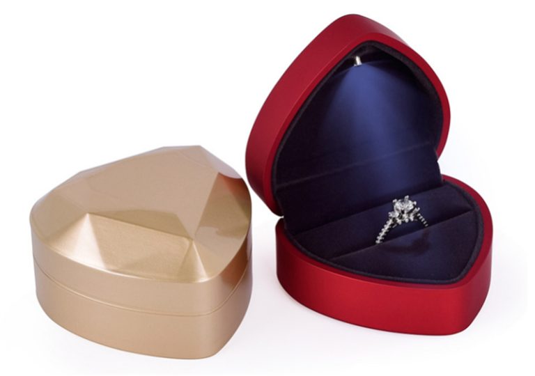 Heart Shaped Ring Box with LED Light