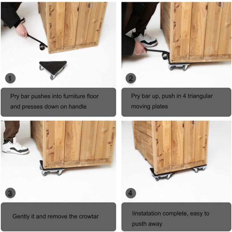 3 Or 4 Wheeled Mover Roller with Wheel Bar Moving Device Tool