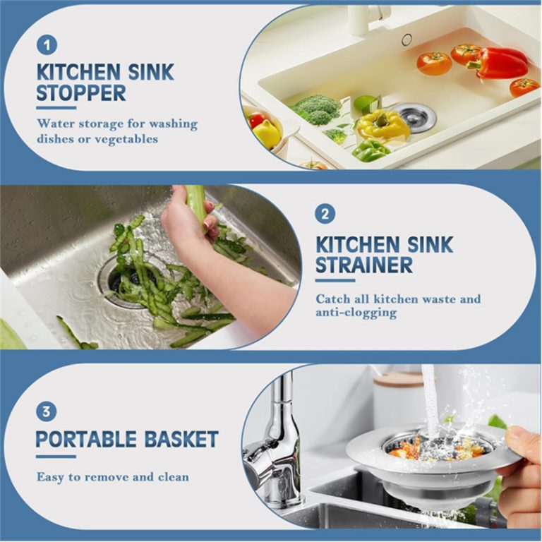 3 in 1 Kitchen Sink Drain Strainer