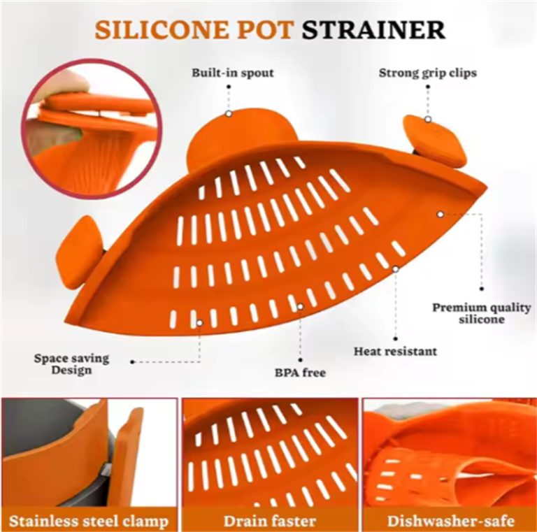 Silicone Clip On Pot Strainer