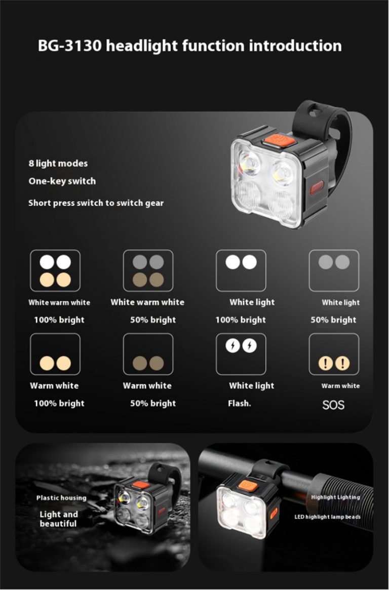 Waterproof USB Rechargeable Bike Light Set (Front & Rear)