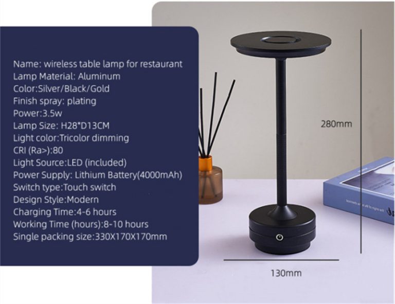 Rechargeable Desk Lamp With Touch Control