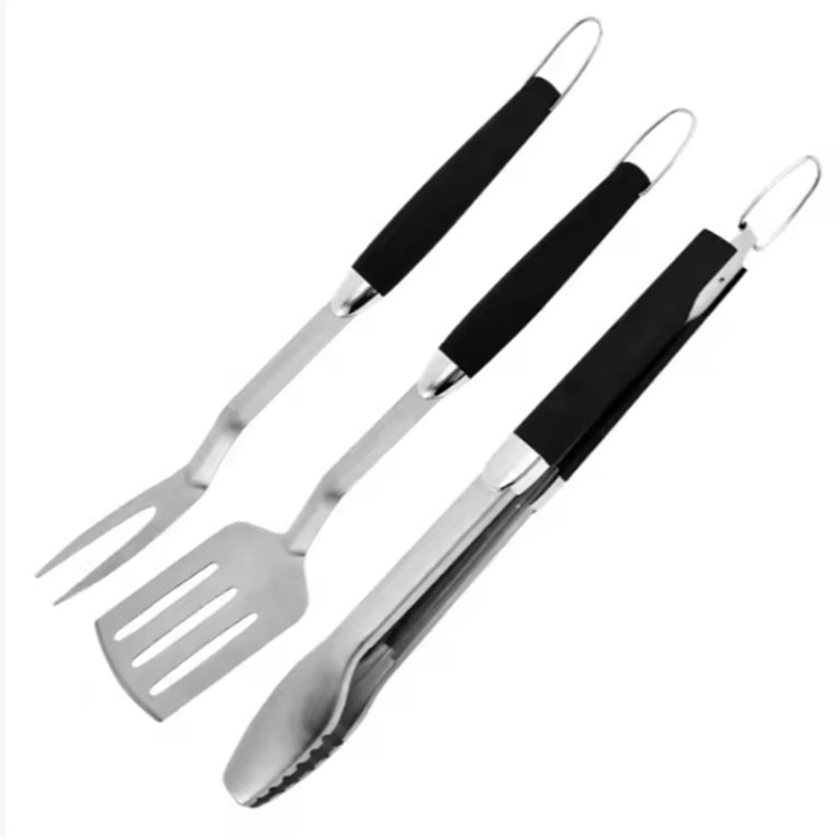 3-Piece Stainless Steel BBQ Grill Tool Set