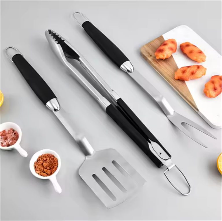 3-Piece Stainless Steel BBQ Grill Tool Set
