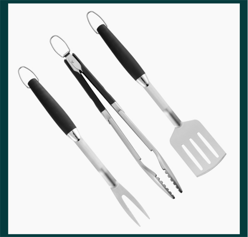 3-Piece Stainless Steel BBQ Grill Tool Set