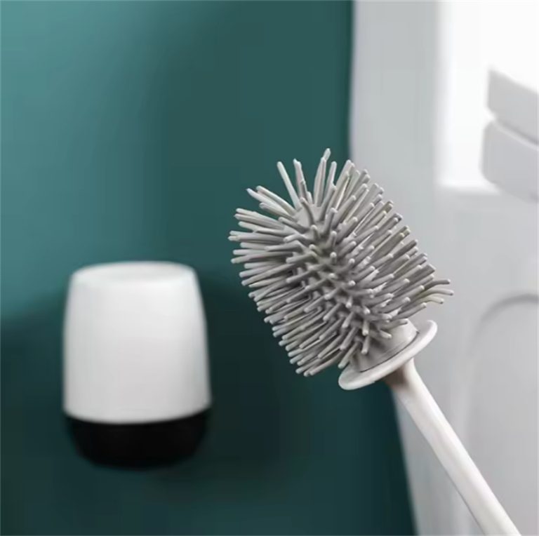 Modern Silicone Toilet Brush with Holder (Wall-Mounted)