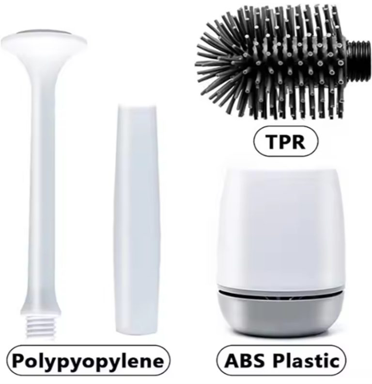 Modern Silicone Toilet Brush with Holder (Wall-Mounted)