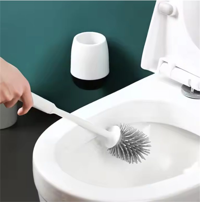 Modern Silicone Toilet Brush with Holder (Wall-Mounted)