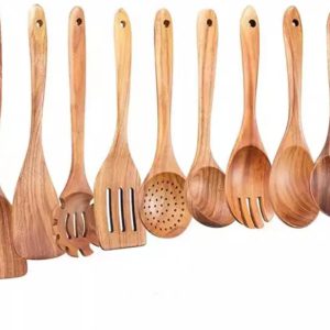 Natural Teak Wood Cooking Utensil Set