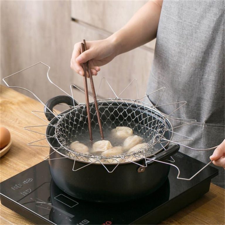 Foldable Stainless Steel Frying Basket Colander