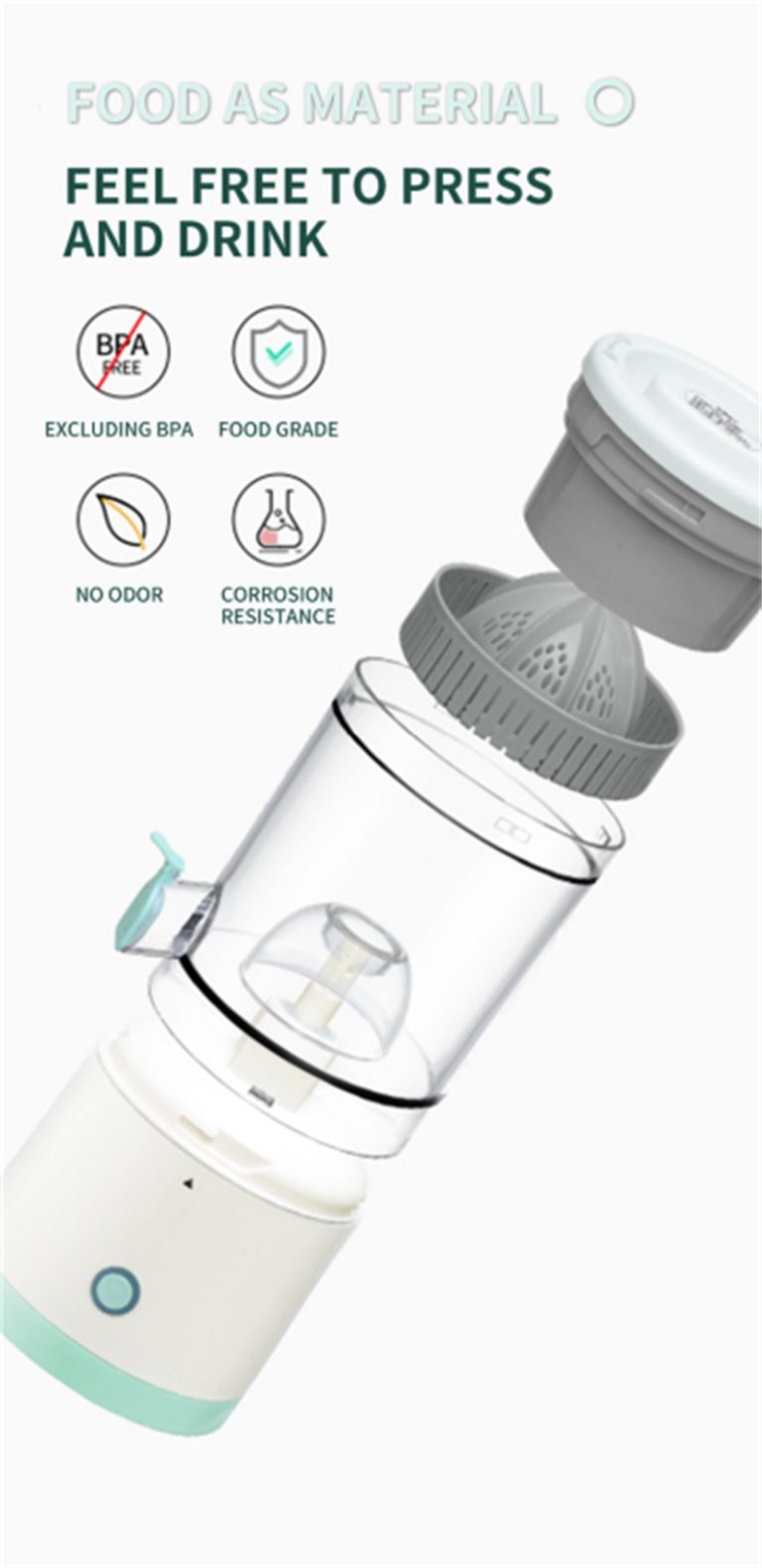 Electric Portable USB Rechargeable Blender & Citrus Juicer