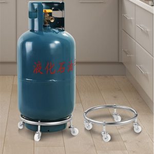 Multi-Purpose Mobile Kitchen Storage Rack (Stainless Steel Gas Bottle Cart/Flower Stand)