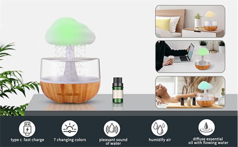 Rain Cloud Ultrasonic Humidifier with 7-Color LED
