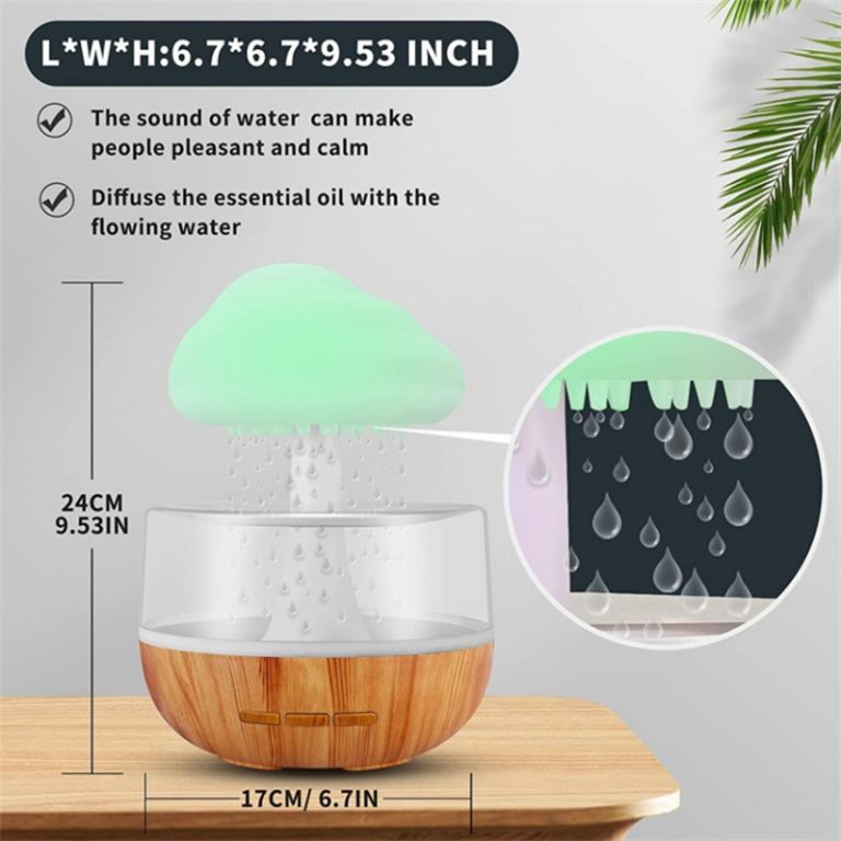 Rain Cloud Ultrasonic Humidifier with 7-Color LED