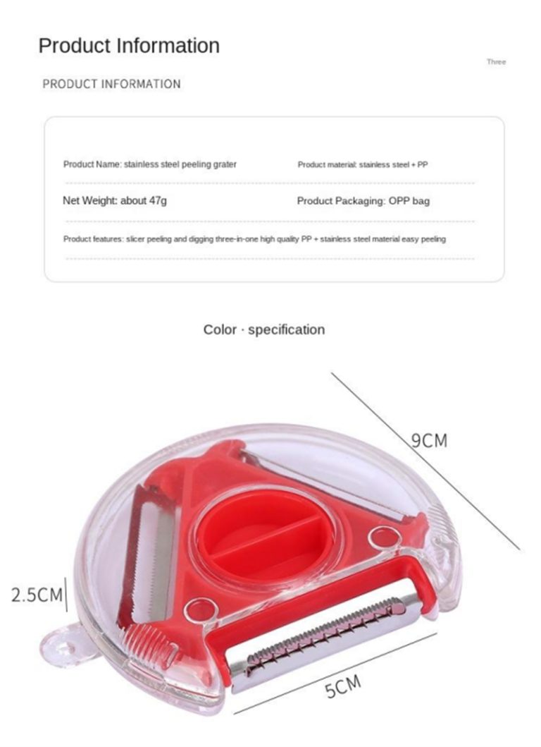 3-in-1 Multi-Purpose Stainless Steel Slicer/Grater/Peeler