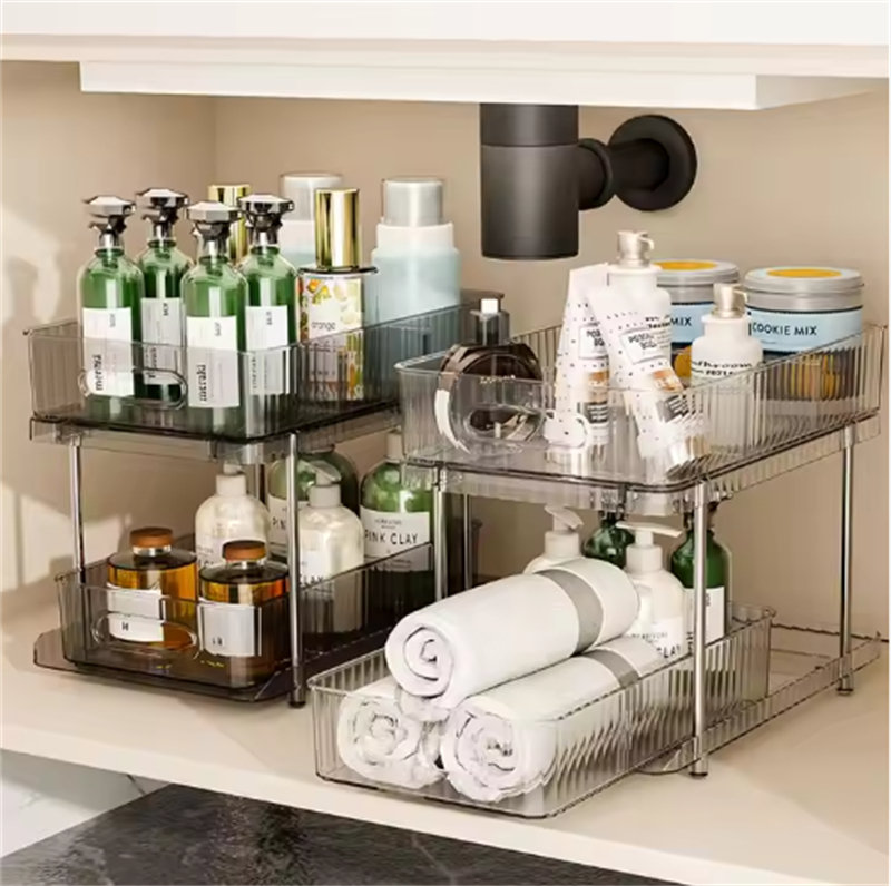 Stainless Steel & Transparent PET Storage Shelf