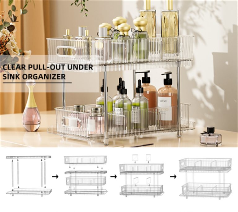 Stainless Steel & Transparent PET Storage Shelf