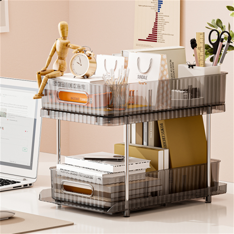 Stainless Steel & Transparent PET Storage Shelf