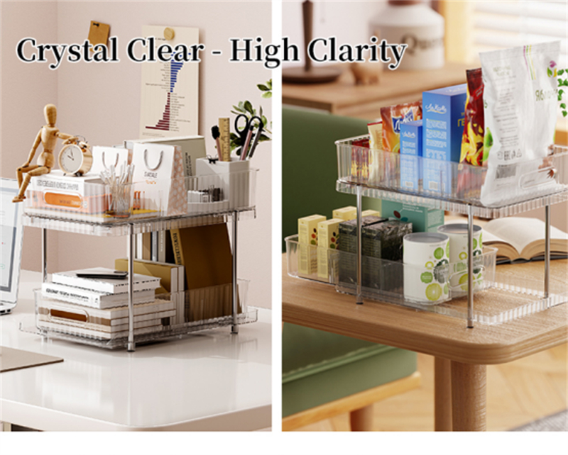Stainless Steel & Transparent PET Storage Shelf