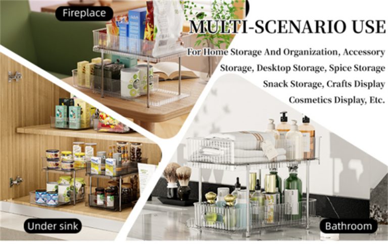 Stainless Steel & Transparent PET Storage Shelf