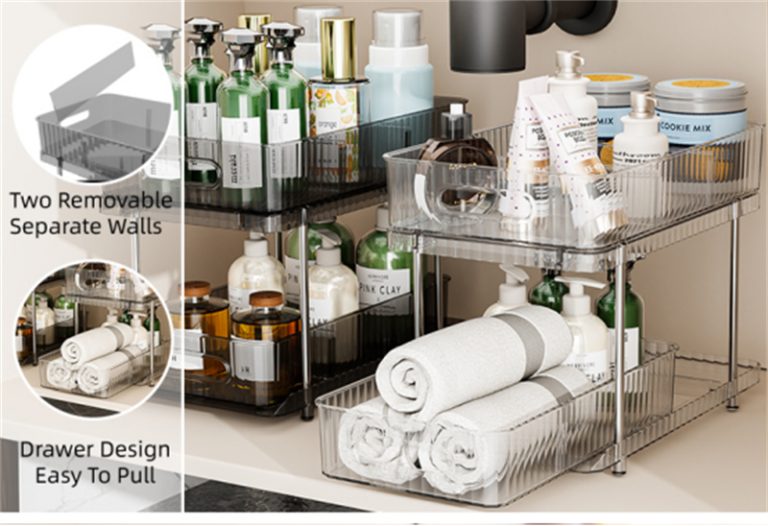 Stainless Steel & Transparent PET Storage Shelf