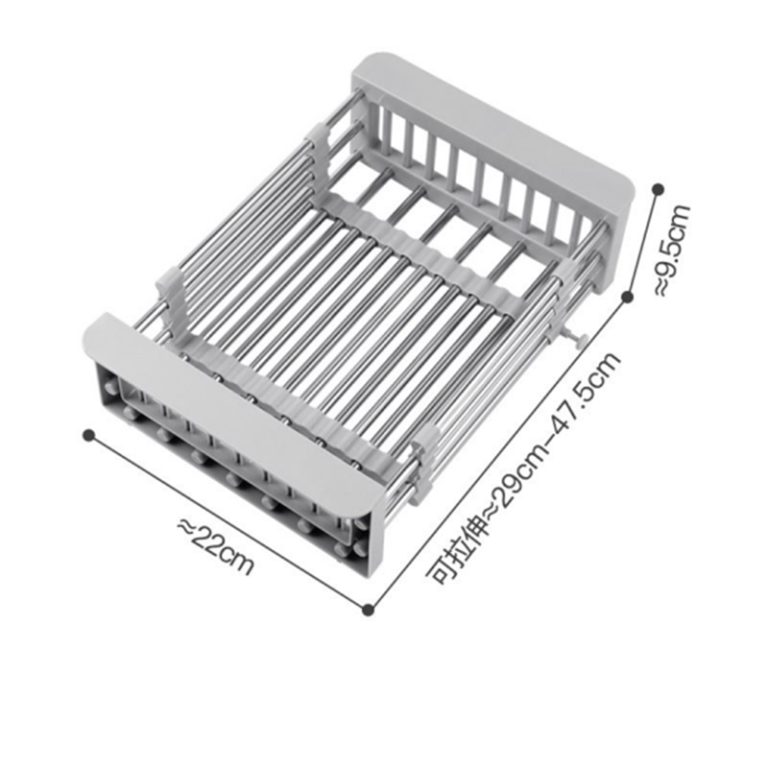 Adjustable Stainless Steel Sink Dish Drainer (Foldable & Wall-Mountable)