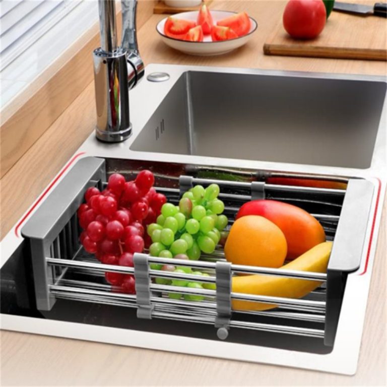 Adjustable Stainless Steel Sink Dish Drainer (Foldable & Wall-Mountable)