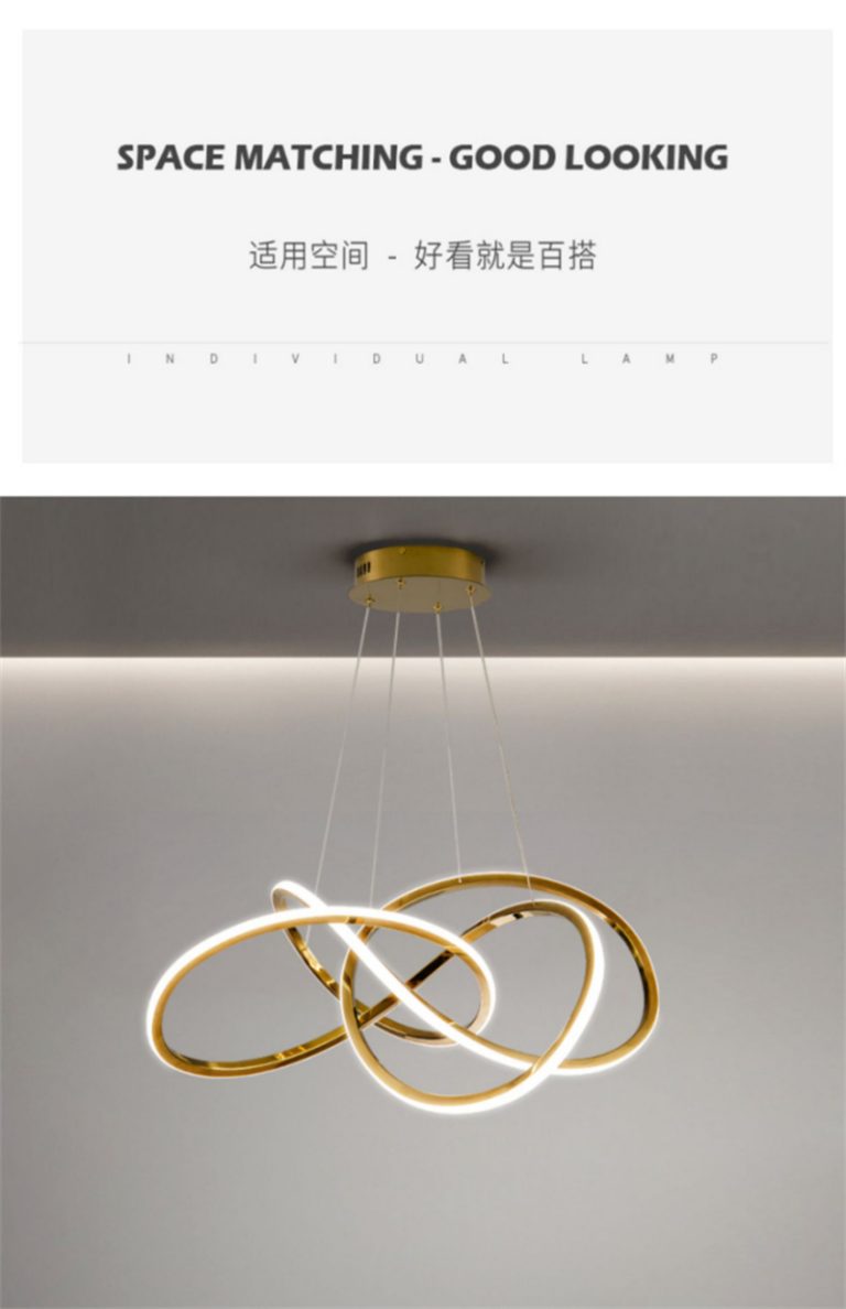 Italian Minimalist Gold Pendant Light – Art Ring Chandelier (Modern LED Fixture for Hotel/Villa | 3-CCT Adjustable | Iron & Gold Accent)