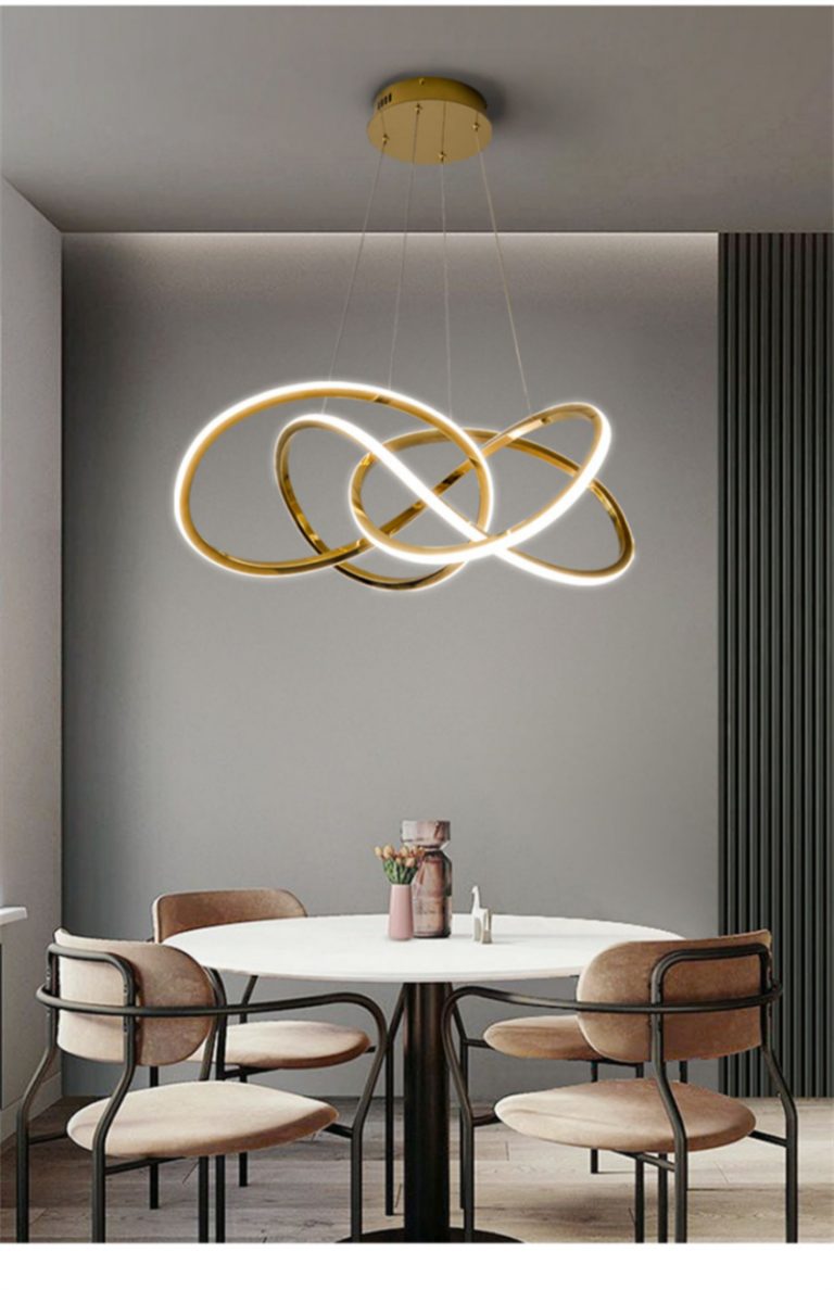 Italian Minimalist Gold Pendant Light – Art Ring Chandelier (Modern LED Fixture for Hotel/Villa | 3-CCT Adjustable | Iron & Gold Accent)