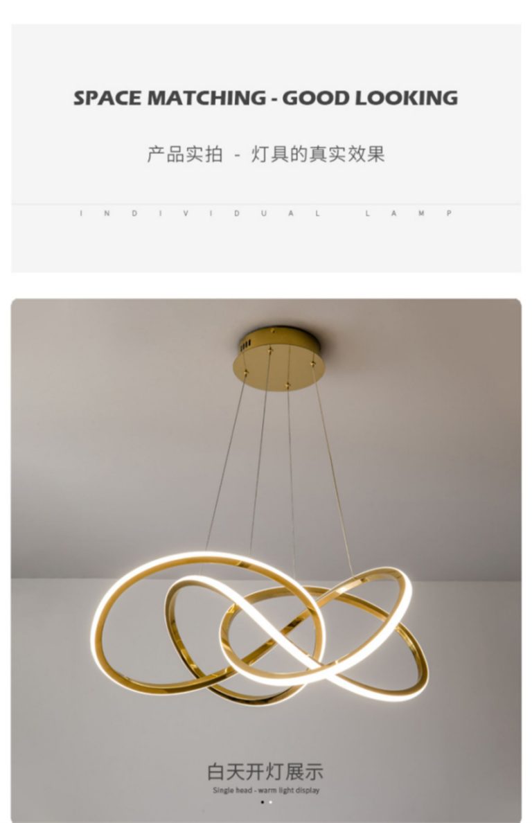 Italian Minimalist Gold Pendant Light – Art Ring Chandelier (Modern LED Fixture for Hotel/Villa | 3-CCT Adjustable | Iron & Gold Accent)