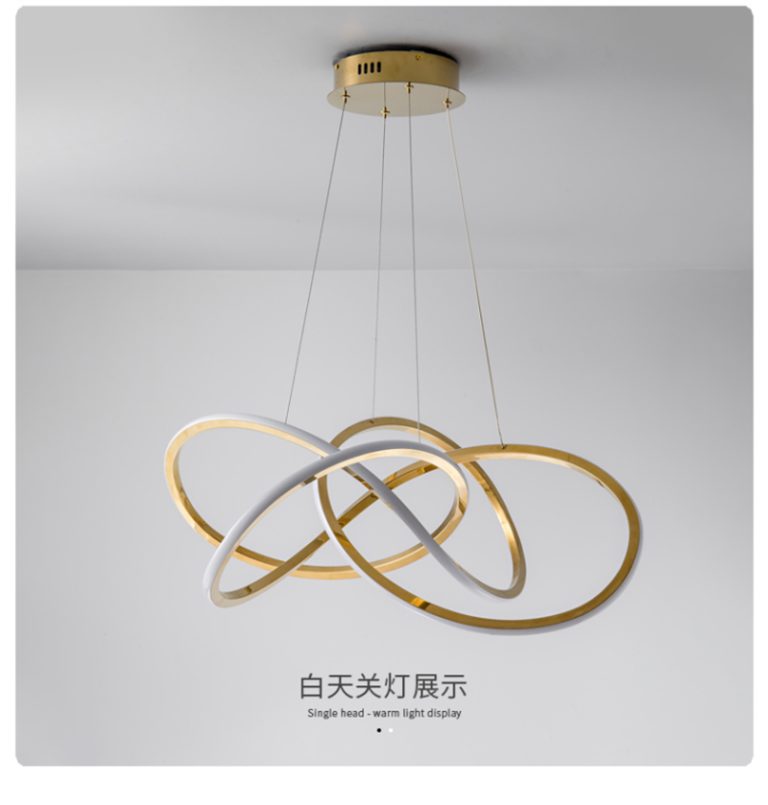 Italian Minimalist Gold Pendant Light – Art Ring Chandelier (Modern LED Fixture for Hotel/Villa | 3-CCT Adjustable | Iron & Gold Accent)