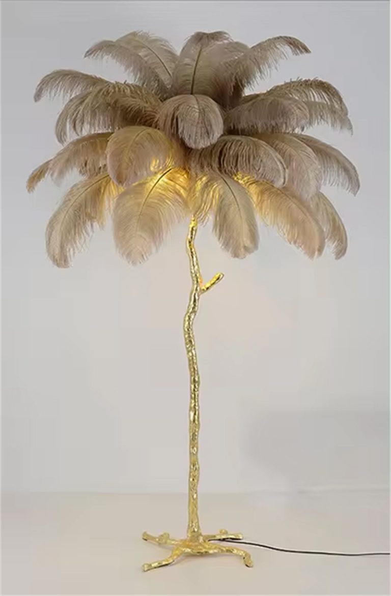 Modern Ostrich Feather Floor Lamp