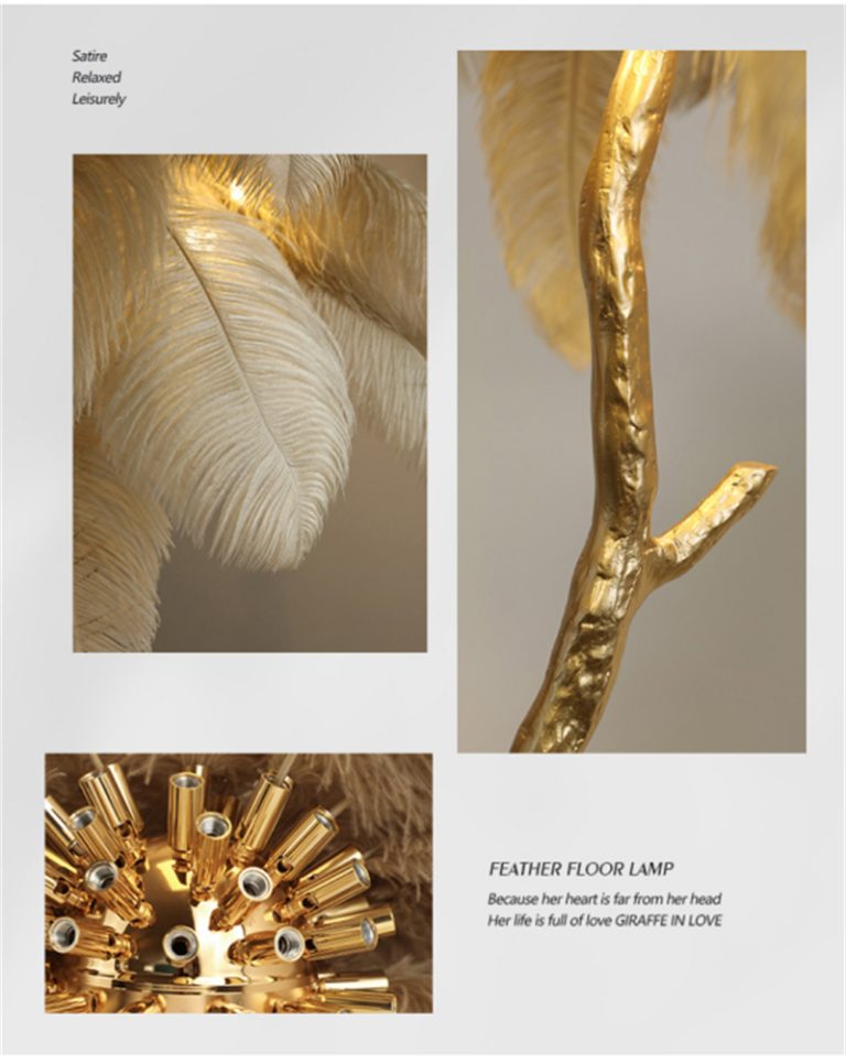 Modern Ostrich Feather Floor Lamp