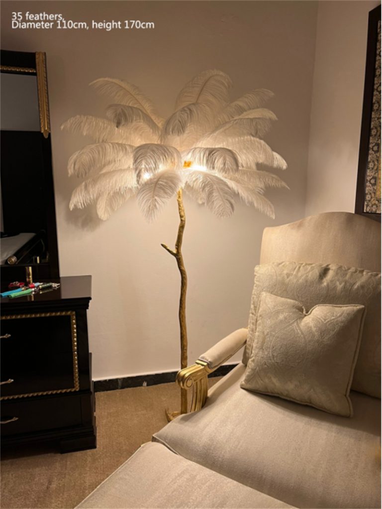 Modern Ostrich Feather Floor Lamp