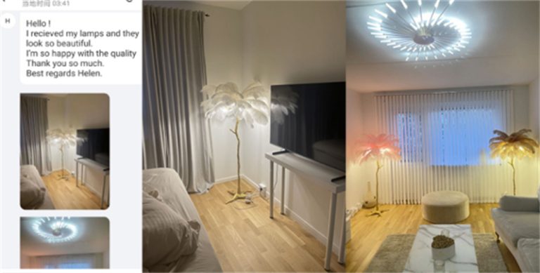 Modern Ostrich Feather Floor Lamp