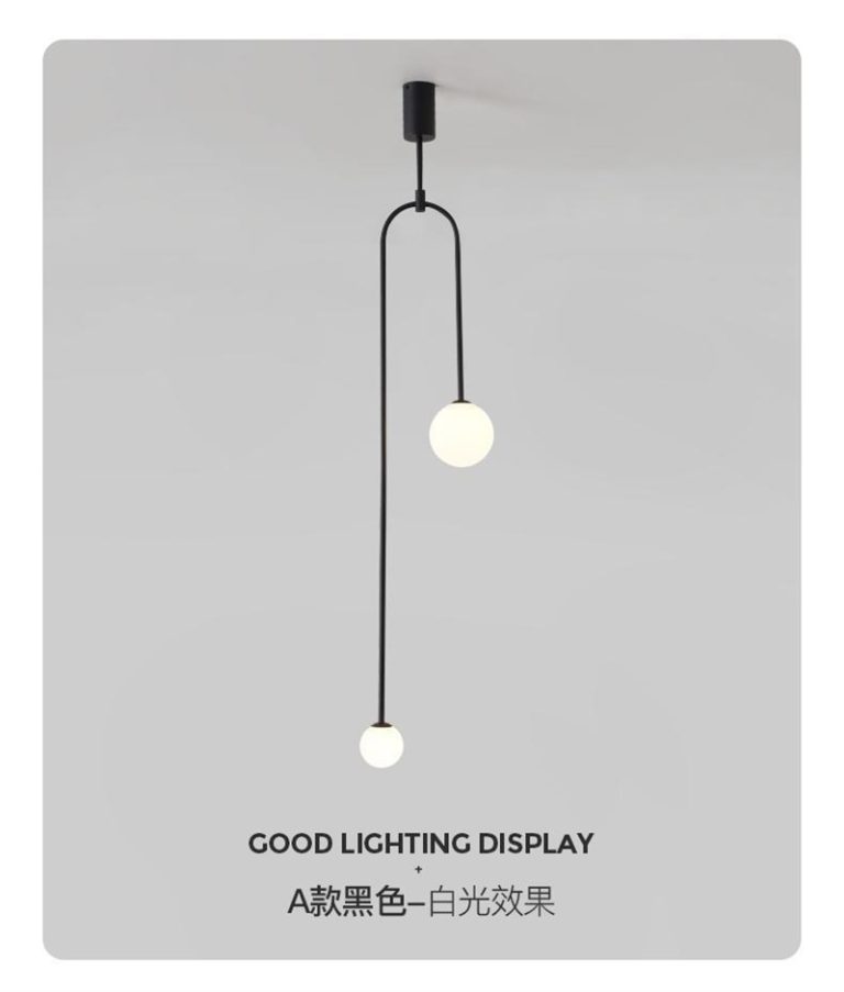 Nordic Pendant Bedside Lamp | Minimalist Glass Globe LED Light