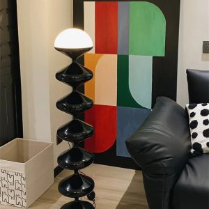 Nordic-inspired gourd floor lamp with Bauhaus elegance