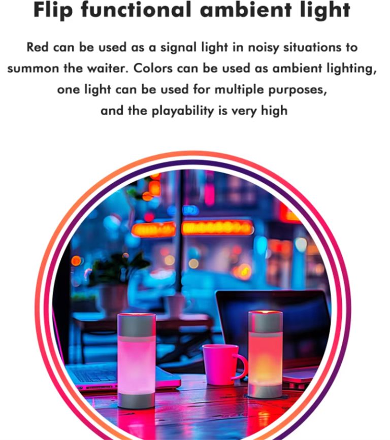 Customized Rechargeable RGB LED Mood Light for Bars & Restaurants