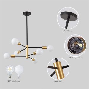 110V Minimalist Chandelier – Multi-Arm Pendant Light