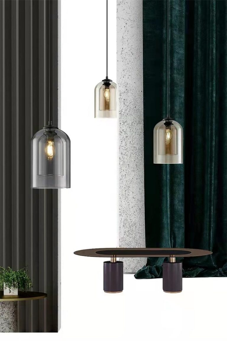 Postmodern Smoked Glass Pendant Light