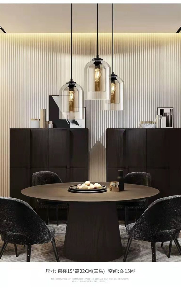 Postmodern Smoked Glass Pendant Light