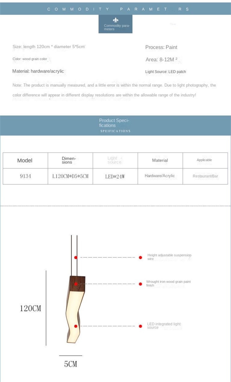 Nordic Post-Modern Linear LED Chandelier