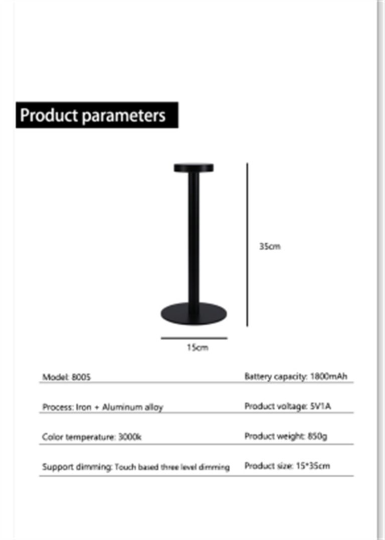 Designer Modern Luxury Cordless Desk Lamp