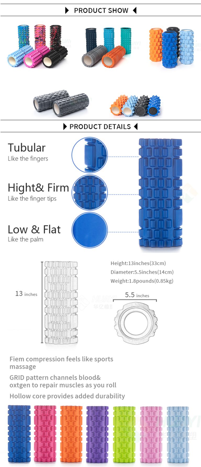 EVA Foam Roller/Customized fitness roller wholesale
