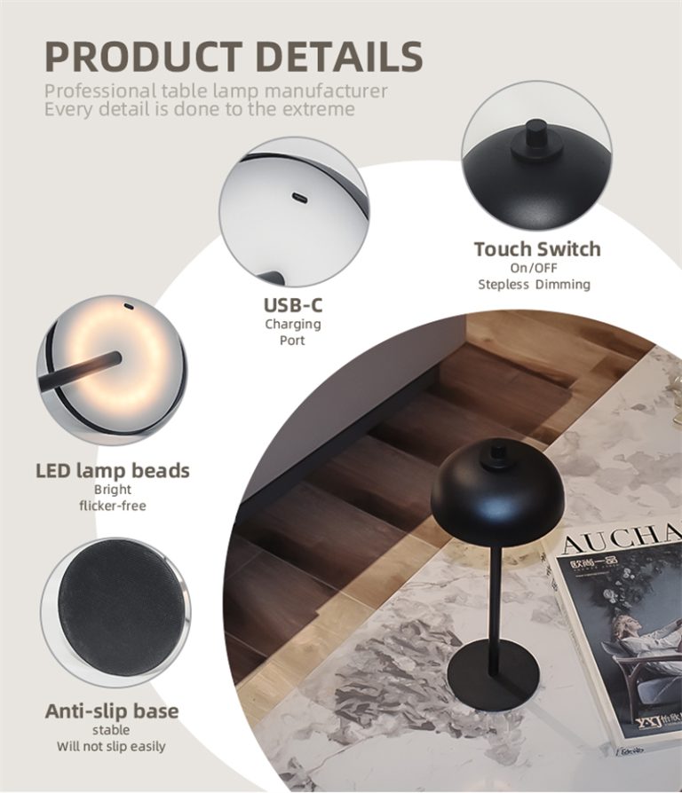 Rechargeable LED Dimmable Cordless Table Lamp