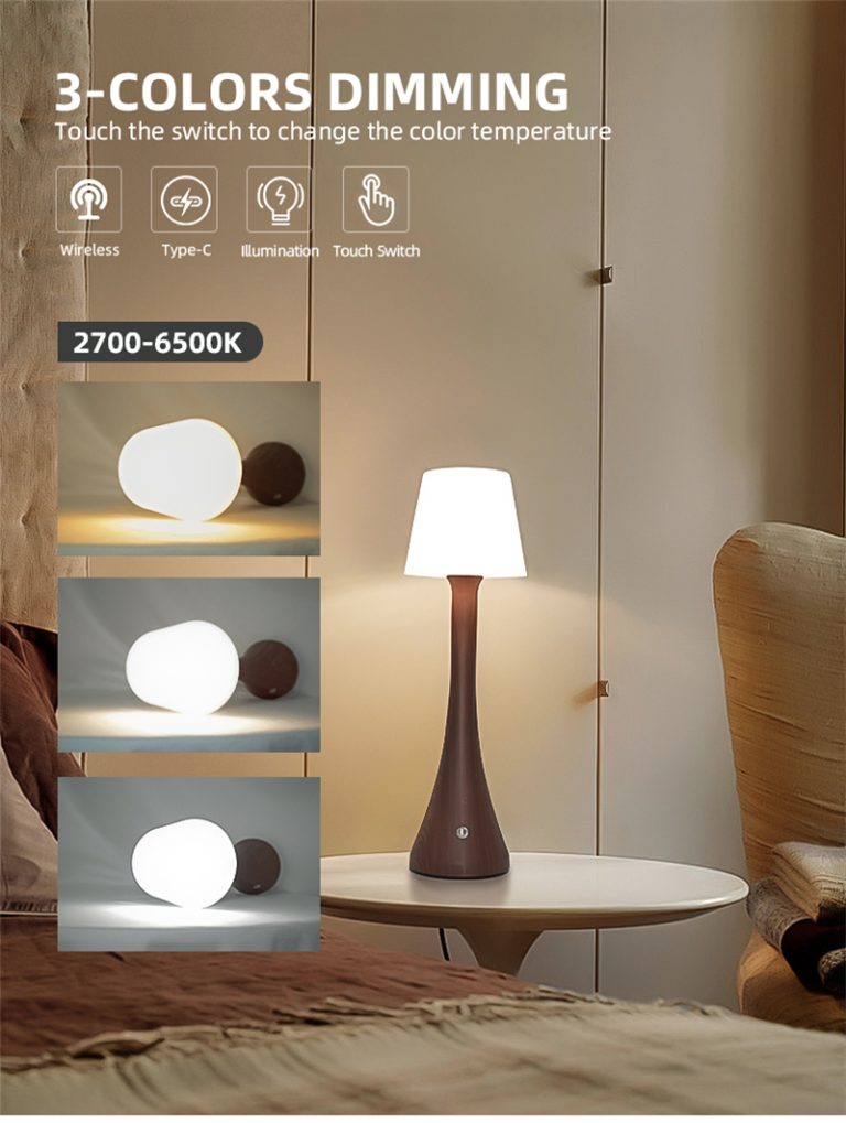 Portable touch-control table lamp for wedding decor