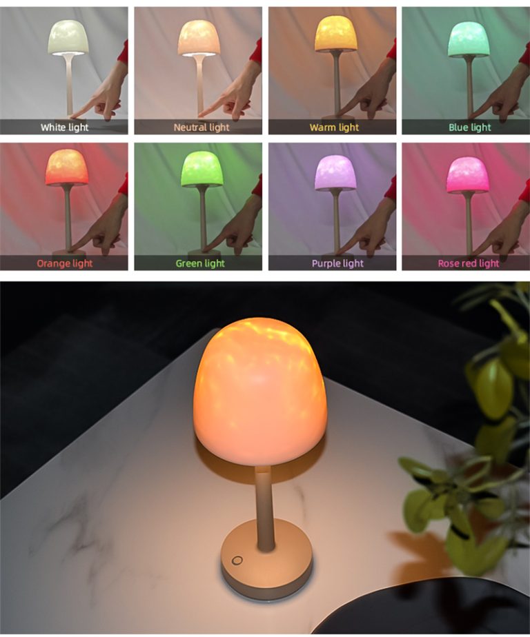 High Foot Water Grain RGB Atmosphere Table Lamp with Ripple Effect